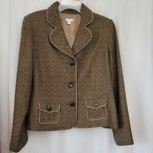 Apt. 9 Blazer Acrylic Wool Tweed-like lined Sz 12 dark academia countryside poet